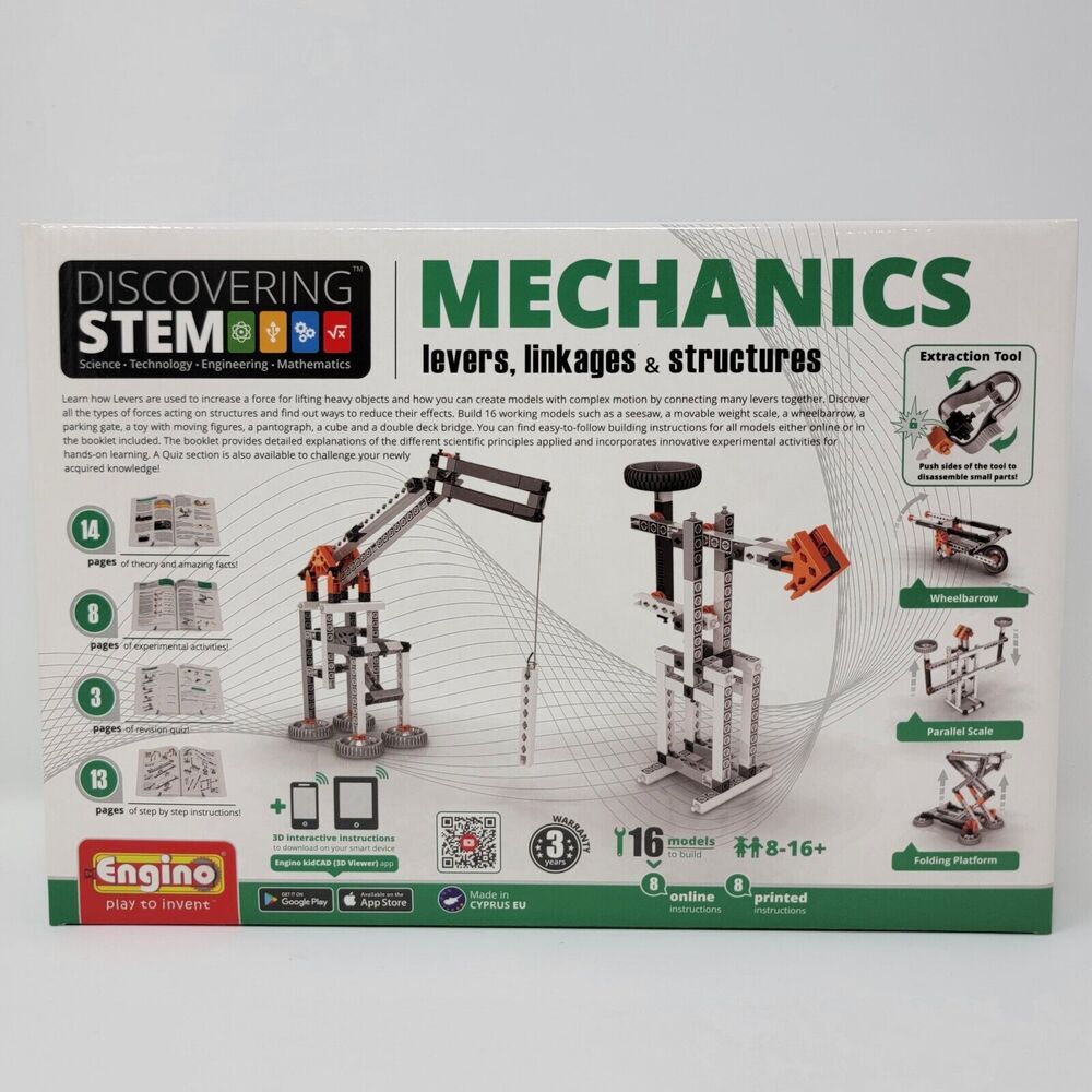 Engino STEM Construction Toy Kids 8+ Mechanics Levers Linkages Structures
